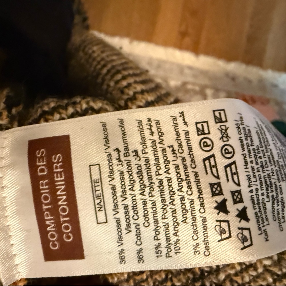 Comptoir Des Cotonniers Black, Gold & Cream Fair Isle Shawl-Collar Cardigan - Picture 3 of 3